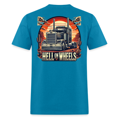 Graphic T-Shirt "Hell On Wheels" - turquoise