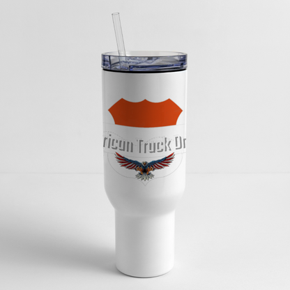 40 oz Travel Tumbler - American Truck Drivers - white