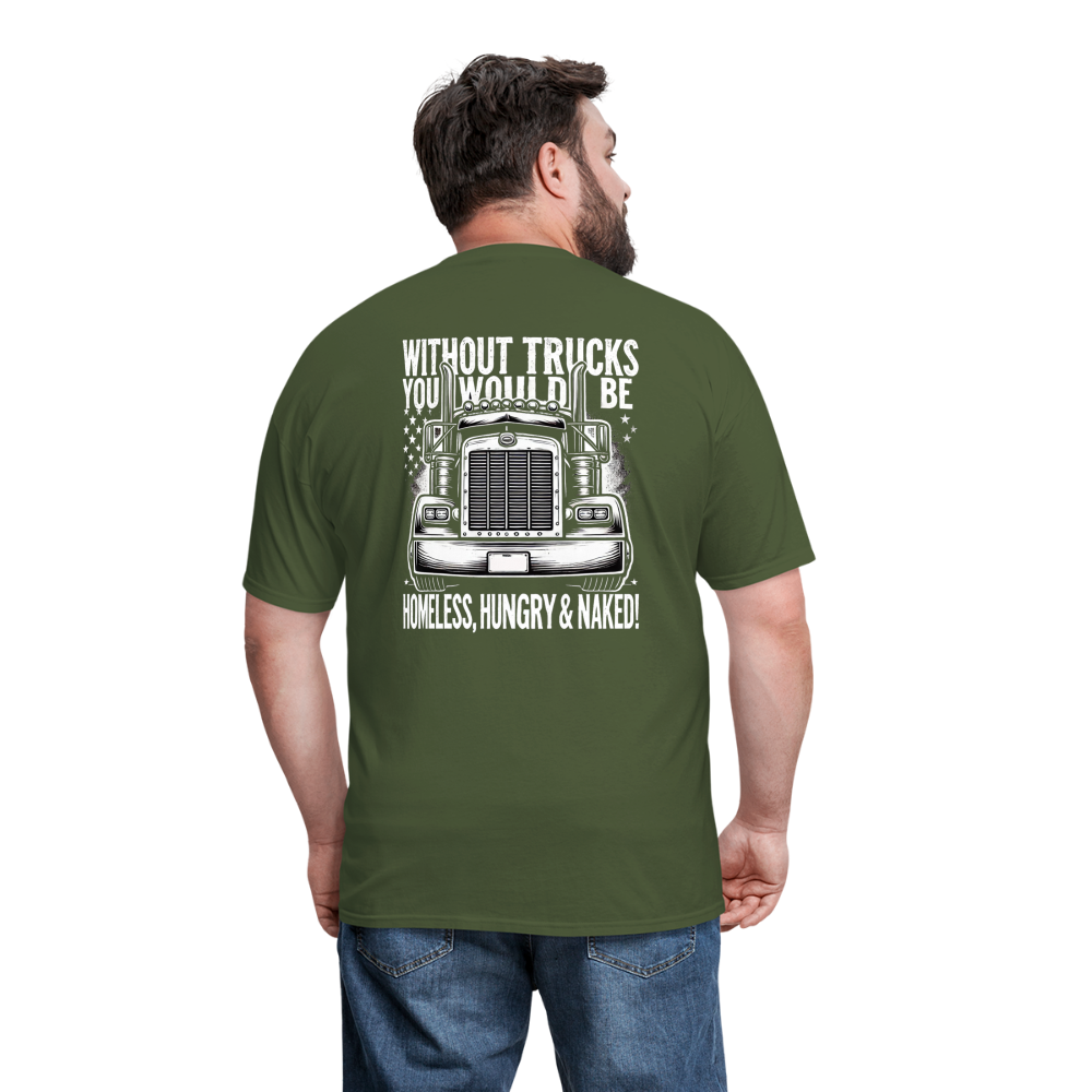 Graphic T-Shirt "Without Trucks You Will Be - military green