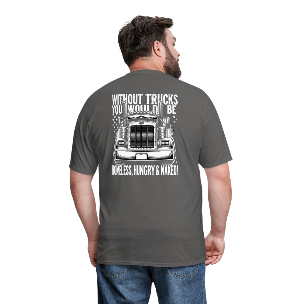 Graphic T-Shirt "Without Trucks You Will Be - charcoal