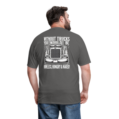 Graphic T-Shirt "Without Trucks You Will Be - charcoal