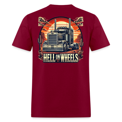 Graphic T-Shirt "Hell On Wheels" - burgundy