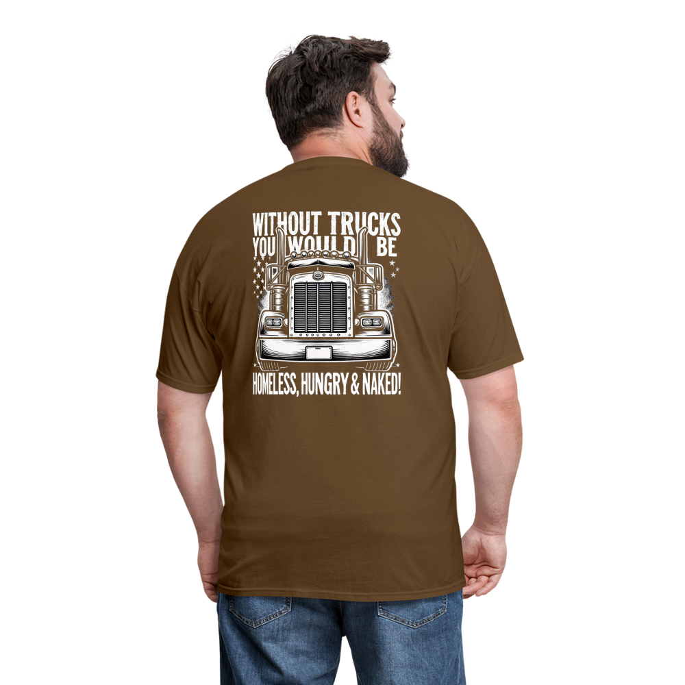 Graphic T-Shirt "Without Trucks You Will Be - brown