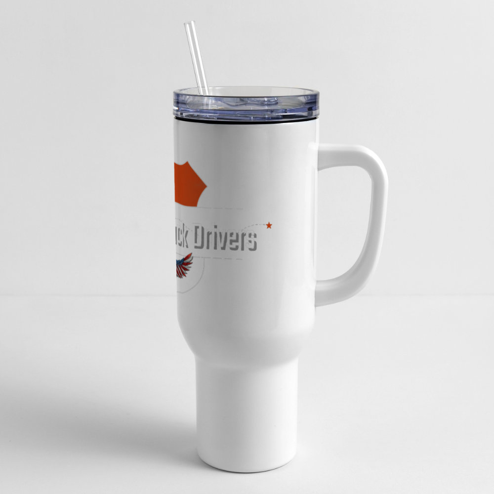 40 oz Travel Tumbler - American Truck Drivers - white