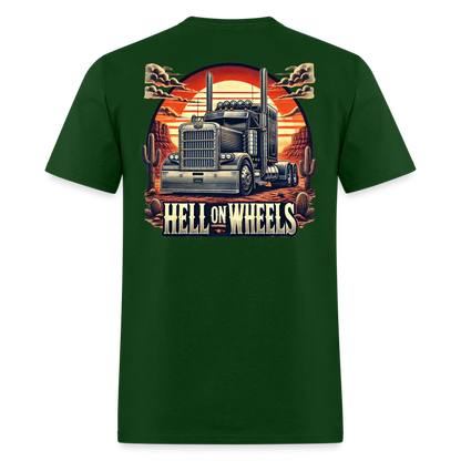 Graphic T-Shirt "Hell On Wheels" - forest green