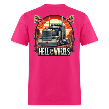 Graphic T-Shirt "Hell On Wheels" - fuchsia