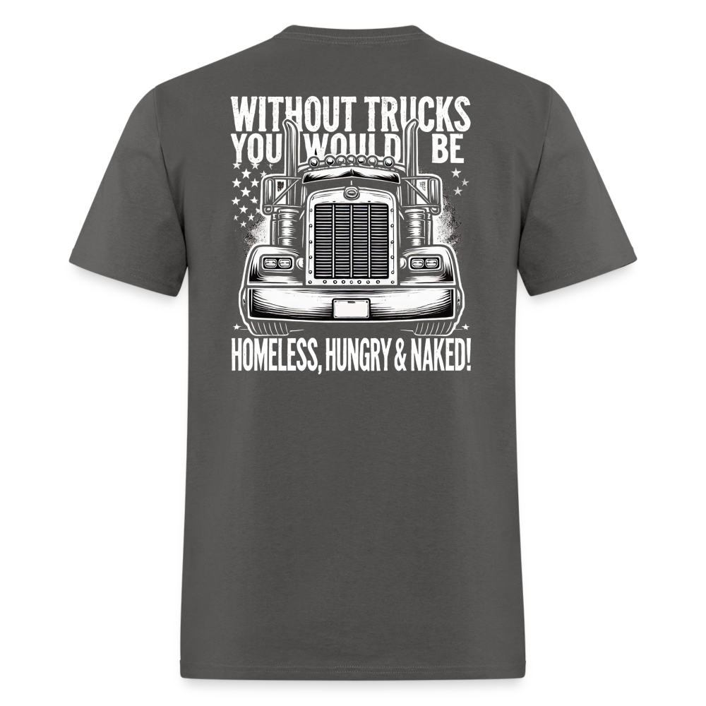 Graphic T-Shirt "Without Trucks You Will Be - charcoal