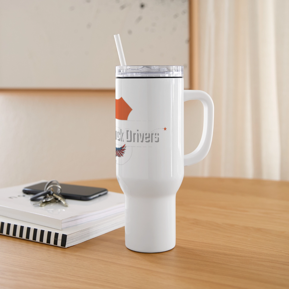 40 oz Travel Tumbler - American Truck Drivers - white
