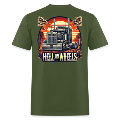 Graphic T-Shirt "Hell On Wheels" - military green