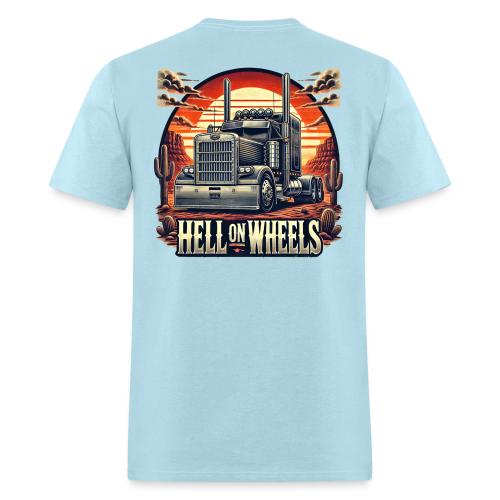 Graphic T-Shirt "Hell On Wheels" - powder blue