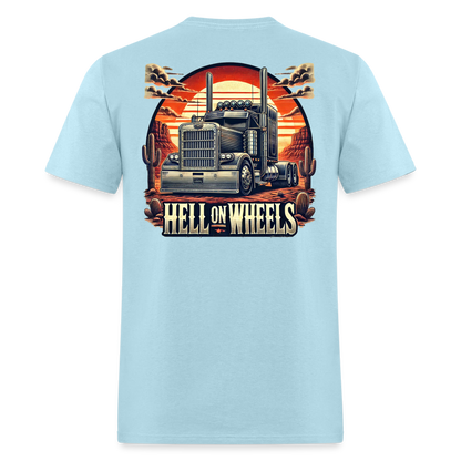 Graphic T-Shirt "Hell On Wheels" - powder blue