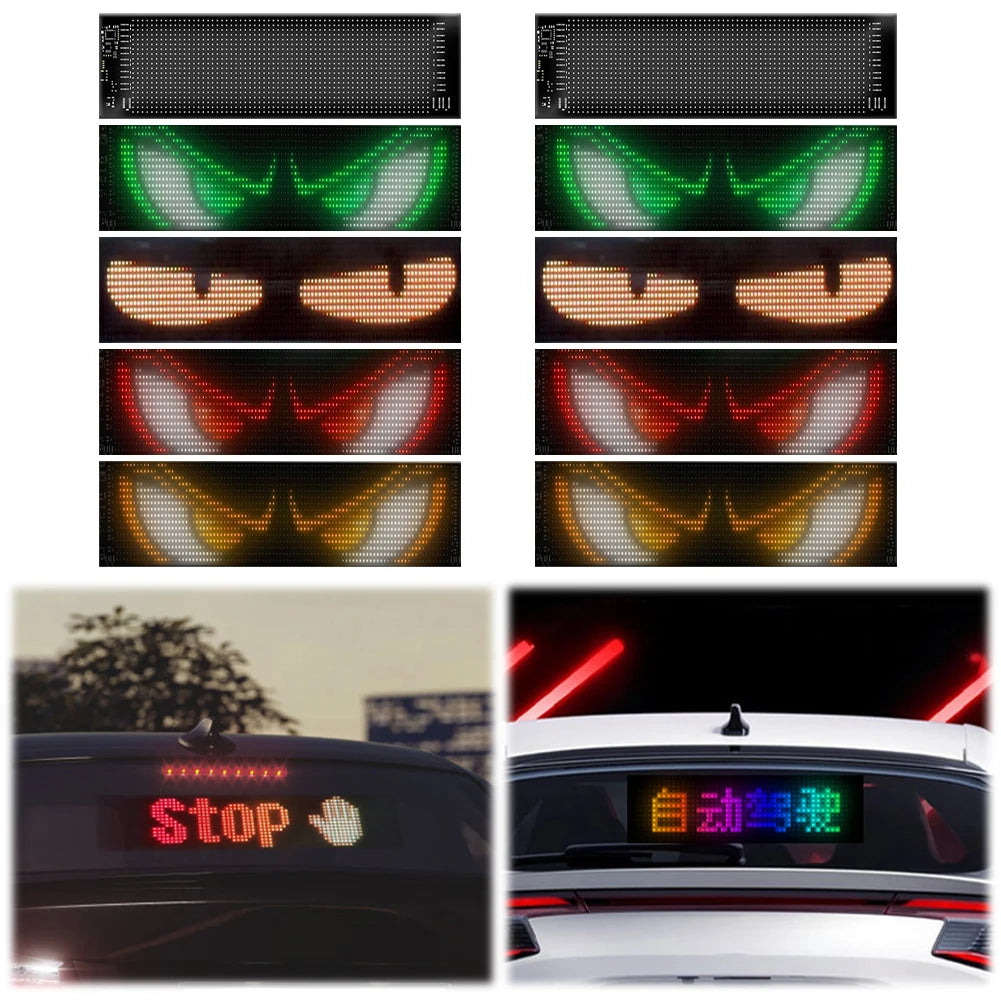 LED Display Screen Panel - Programmable RGB Matrix Sign with App Control for Cars & Trucks | DIY Animation & Scrolling Light