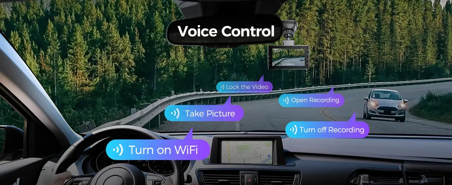 5K Dash Cam Dual Camera 5.8Gh Wifi GPS 3Inch Screen Voice Control
