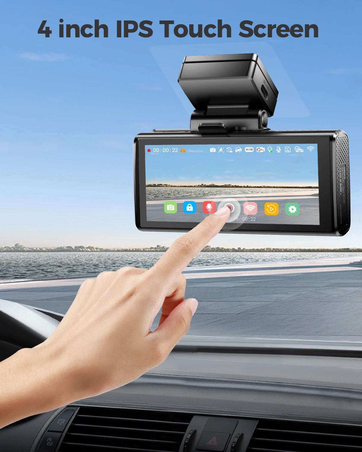 M580 Dash Cam 5K Front Rear Car Camera Built-In 5Ghz Wifi GPS 4" Touch Screen 24H Parking Monitor Night Vision Black Box