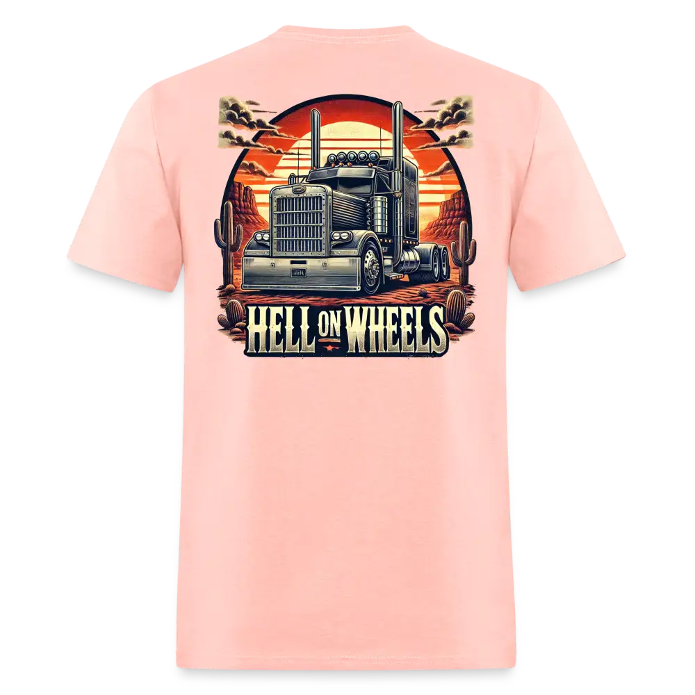 Graphic T-Shirt ’Hell On Wheels’ - blush pink / S - Unisex Classic T-Shirt | Fruit of the Loom 3930