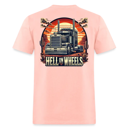 Graphic T-Shirt ’Hell On Wheels’ - blush pink / S - Unisex Classic T-Shirt | Fruit of the Loom 3930