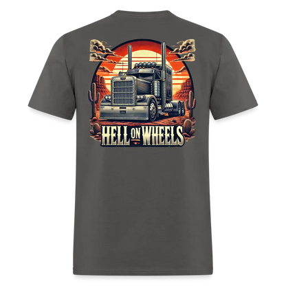 Graphic T-Shirt ’Hell On Wheels’ - charcoal / S - Unisex Classic T-Shirt | Fruit of the Loom 3930