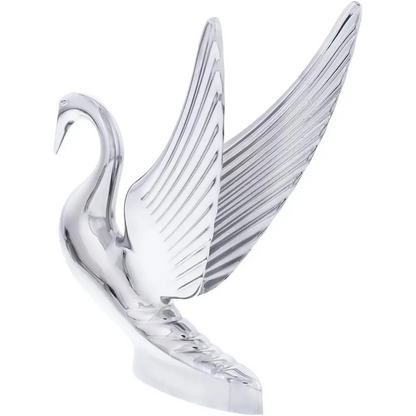 Heavy-Duty Chrome Swan Hood Ornament Cast Metal Universal Two Stud Install Detailed Design - ONE Unit