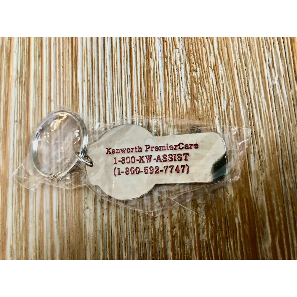 Kenworth Semi Red Bug Pewter Epoxy Key Chain Tag Keychain