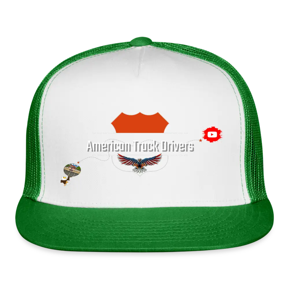 Trucker Cap - American Truck Drivers - white/kelly green / One Size - Trucker Cap