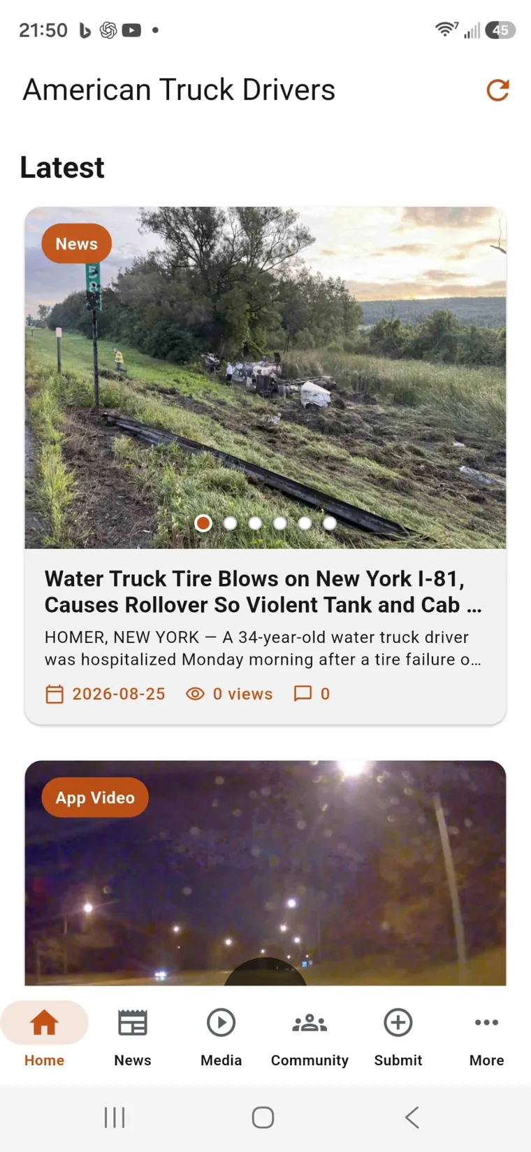 American Truck Drivers app home screen