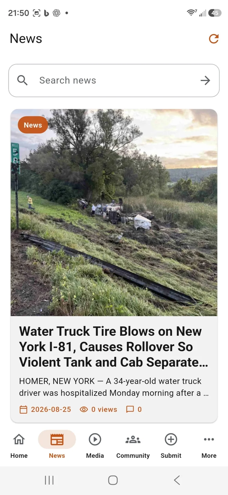 American Truck Drivers News screen